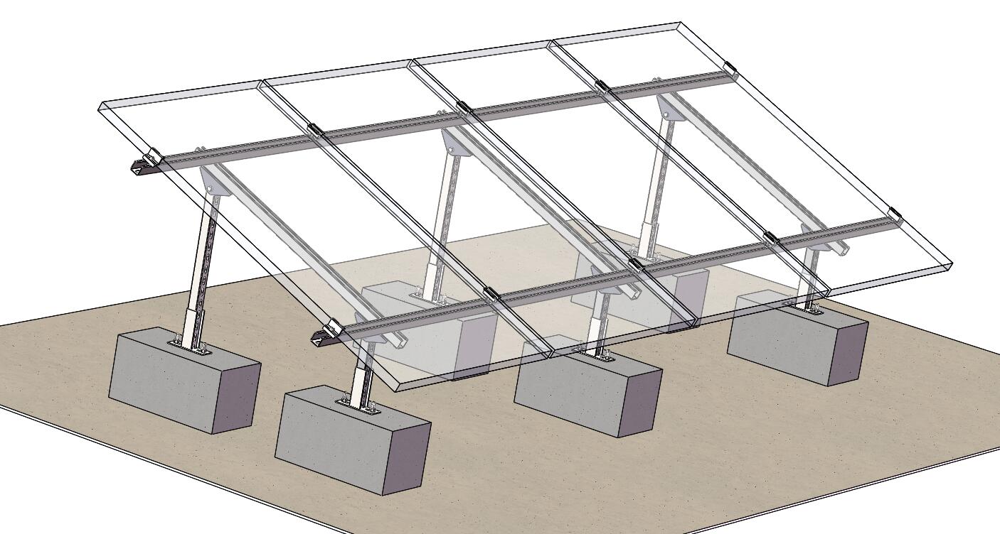 Profil d'alliage d'aluminium de système de support d'énergie solaire de toit plat
