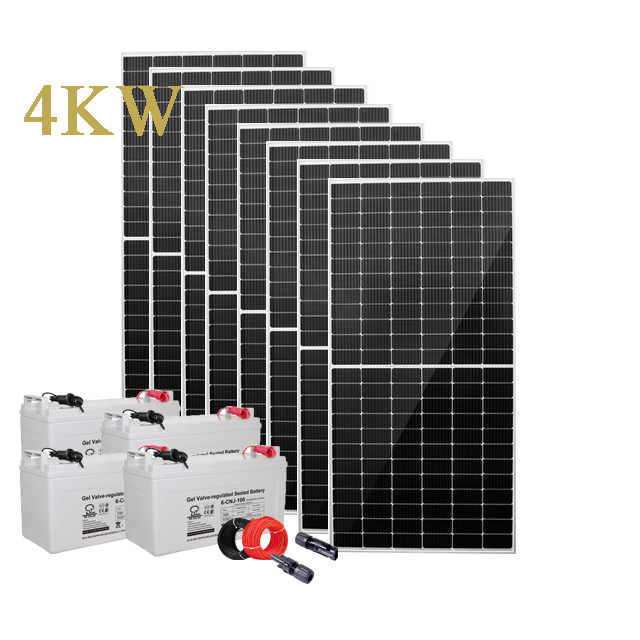 Système de stockage d'énergie solaire du système solaire 4kw hors réseau